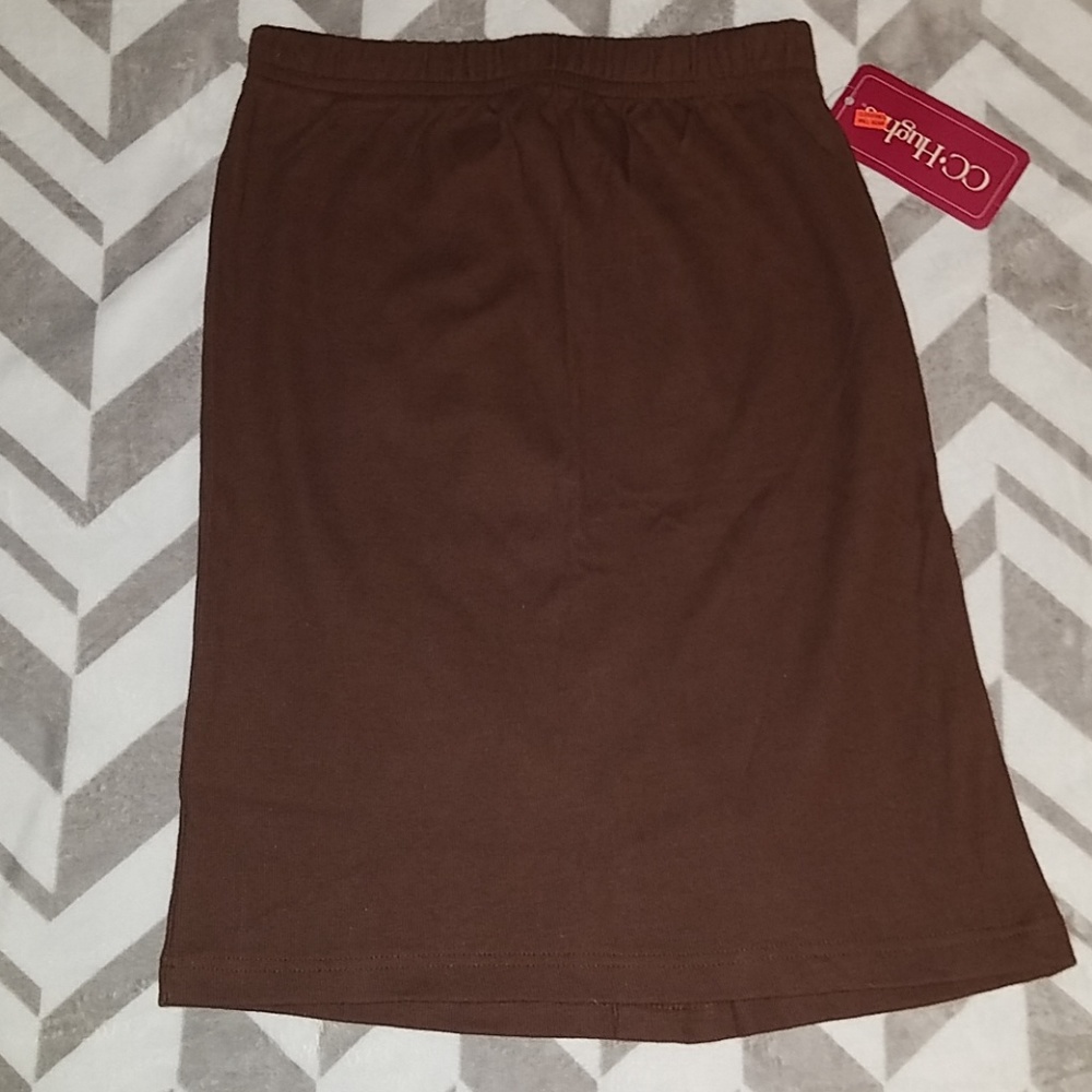 NWT Hughes Brown Knit Skirt Large